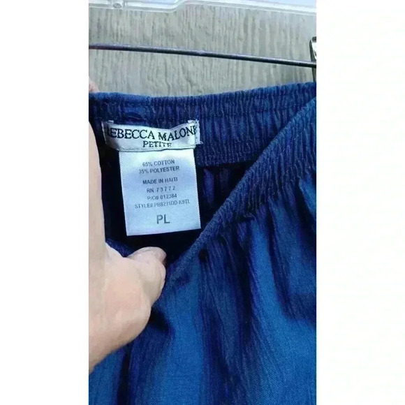 Rebecca Malone Women's Pull On Pants Navy Blue‎ Size Petite Large Elastic Waist - Picture 4 of 6